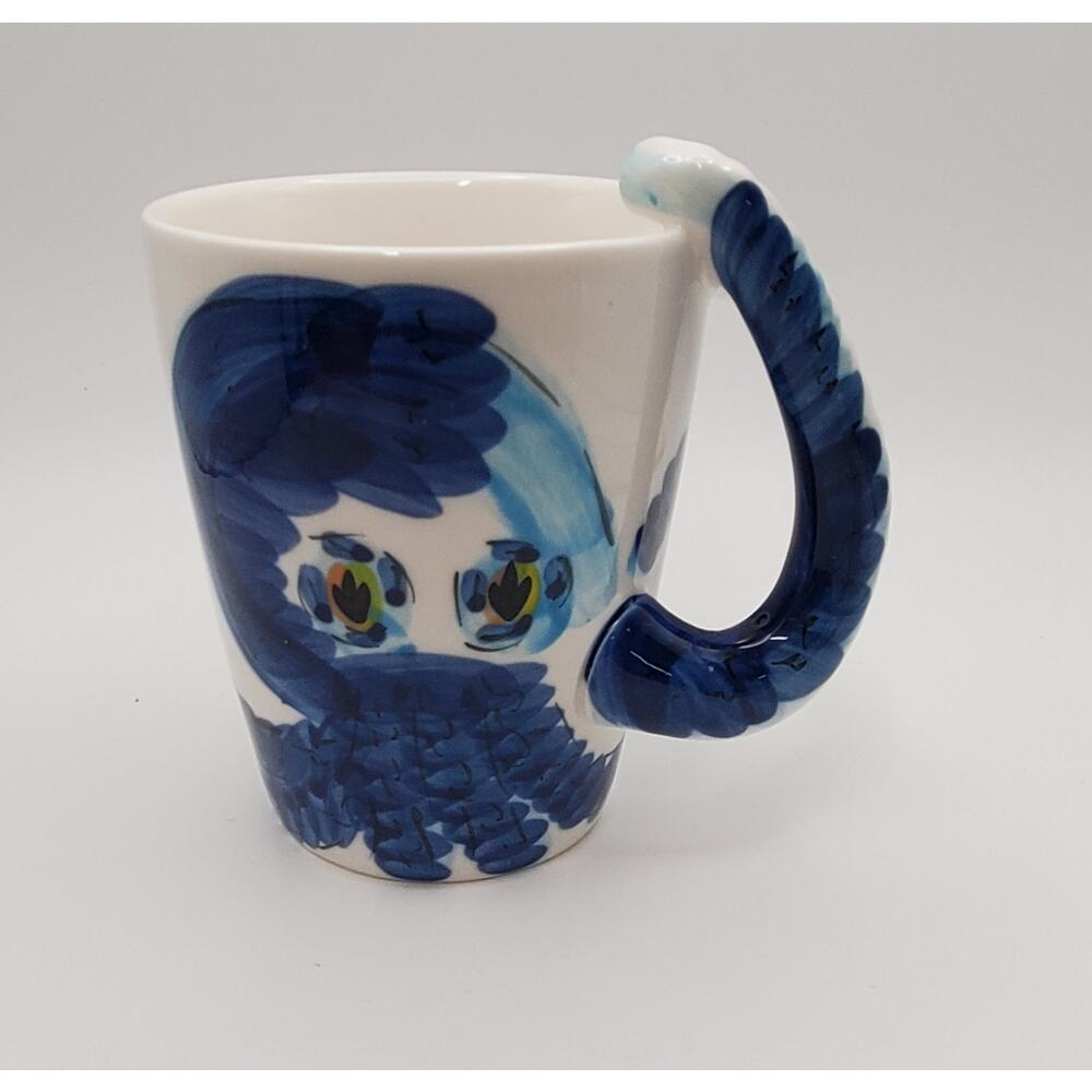 Hand-Painted 3D Octopus Ceramic Mug Tentacle Handle Coastal Life Ocean